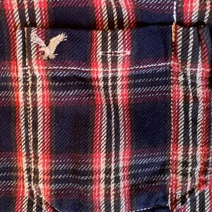 XXL American Eagle Outfitters 100% cotton plaid (Red + White) Shirt